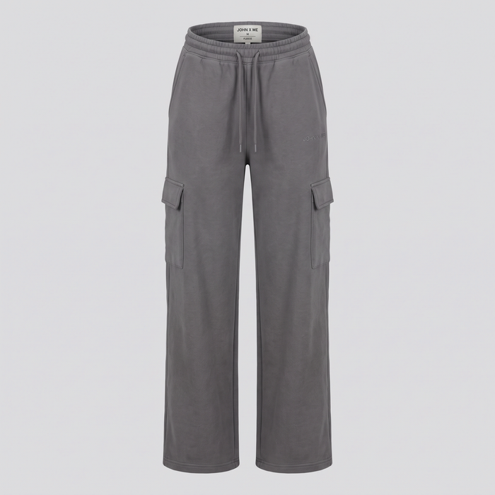 Jogging cargo, gris fer, vue de face — John x Me