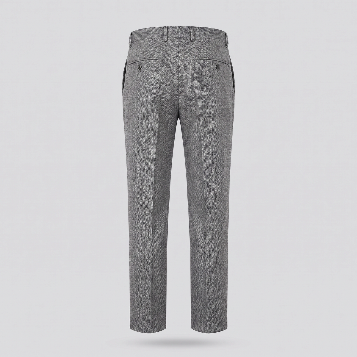 Pantalon droit, gris chiné, vue de dos — John x Me