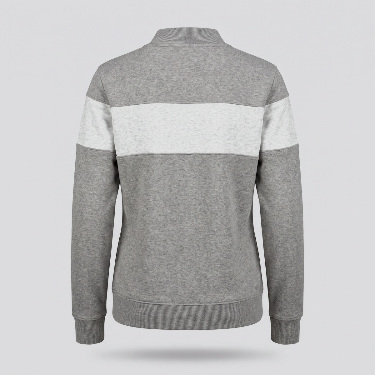 Sweat à empiècement, gris chaud, vue de dos — John x Me