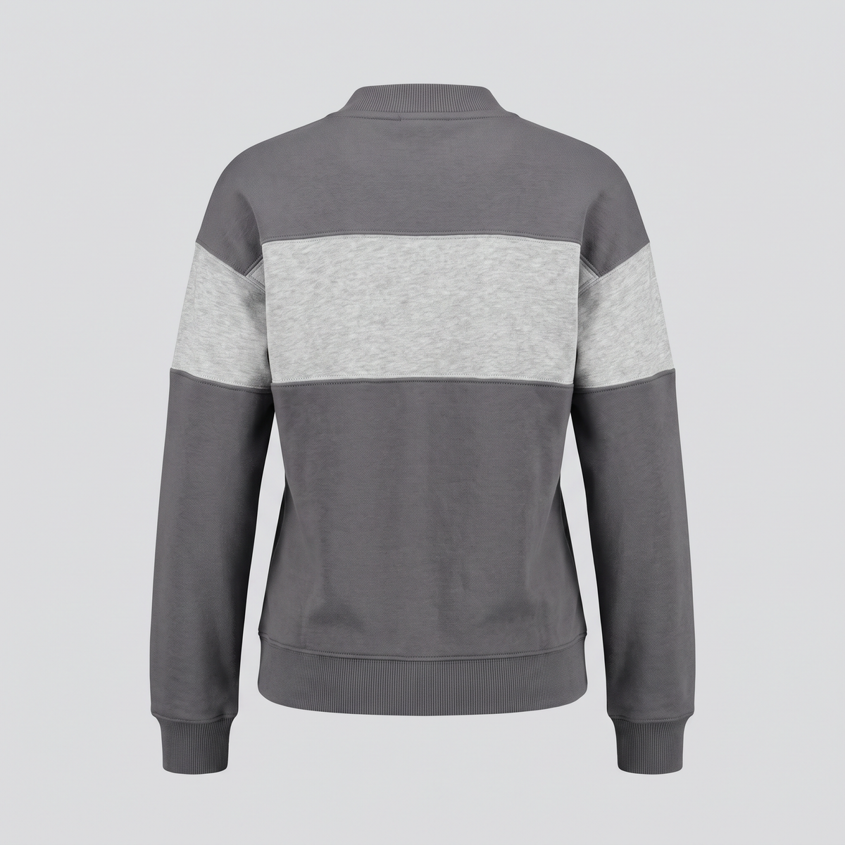 Sweat à empiècement, gris fer, vue de dos — John x Me