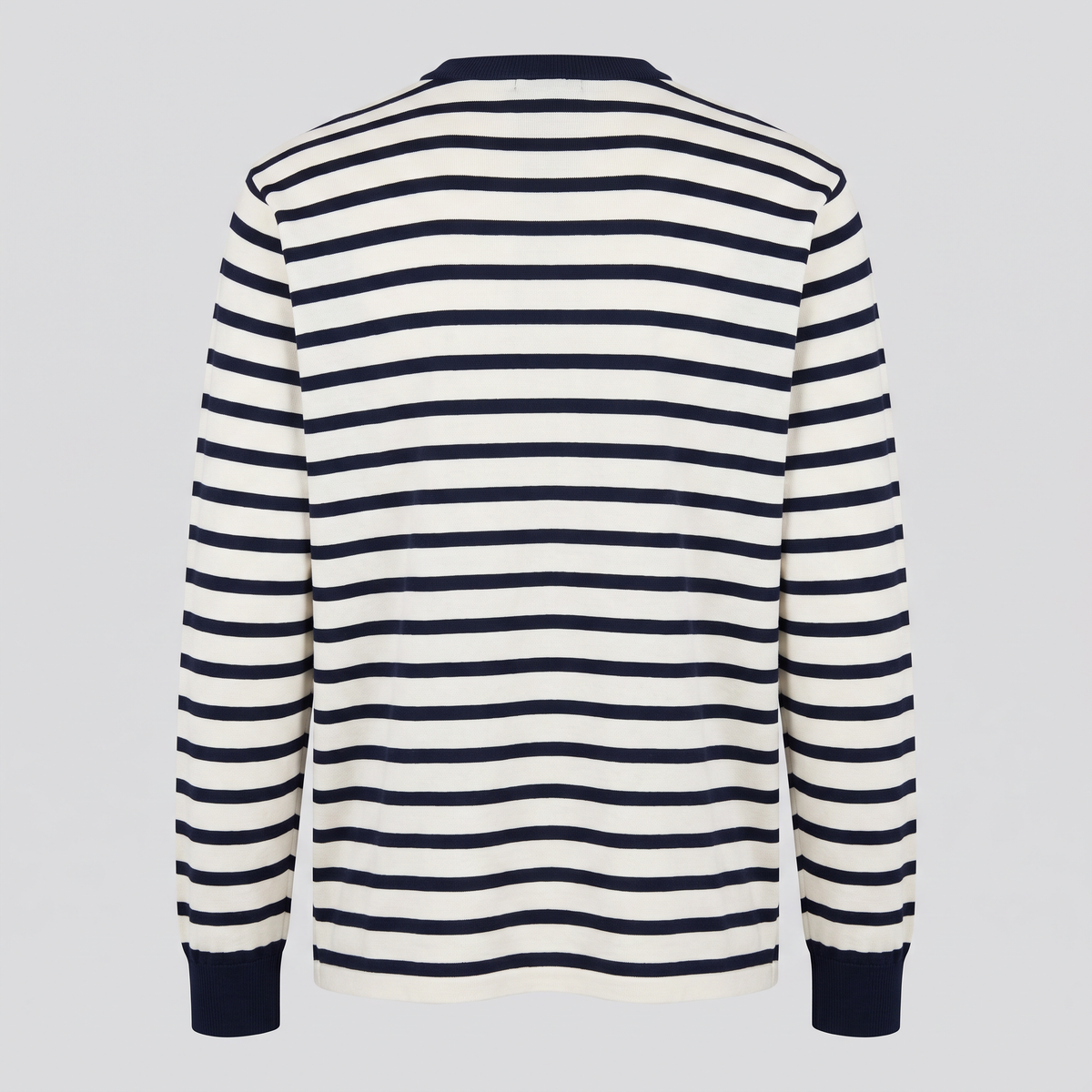 T-shirt jacquard rayé, marine, vue de dos — John x Me