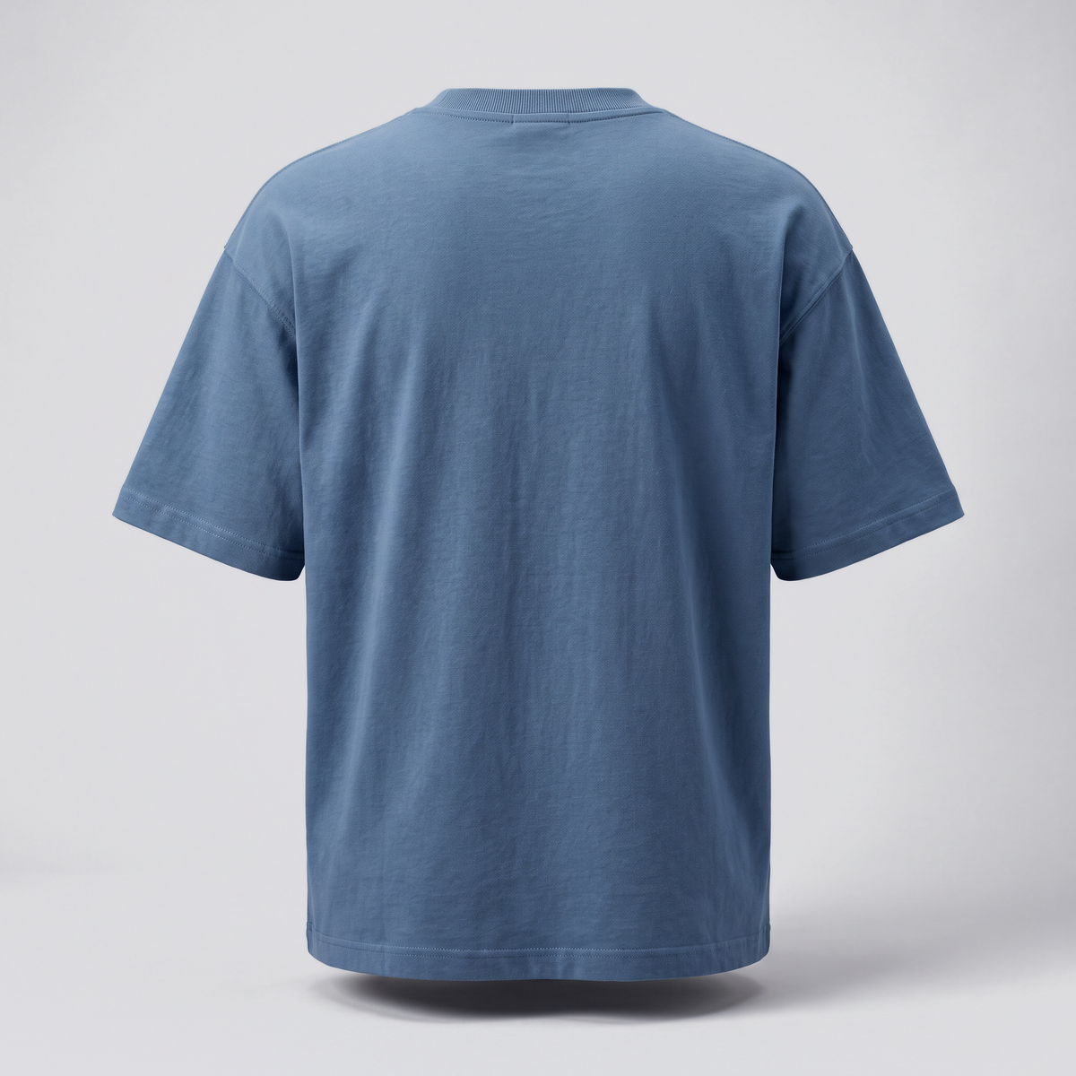 T-shirt medium weight, bleu, vue de dos — John x Me