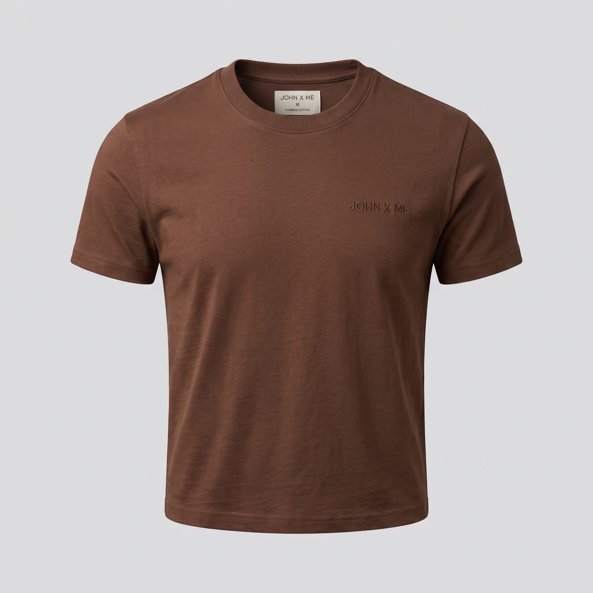 T-shirt slim, brun, vue de face — John x Me