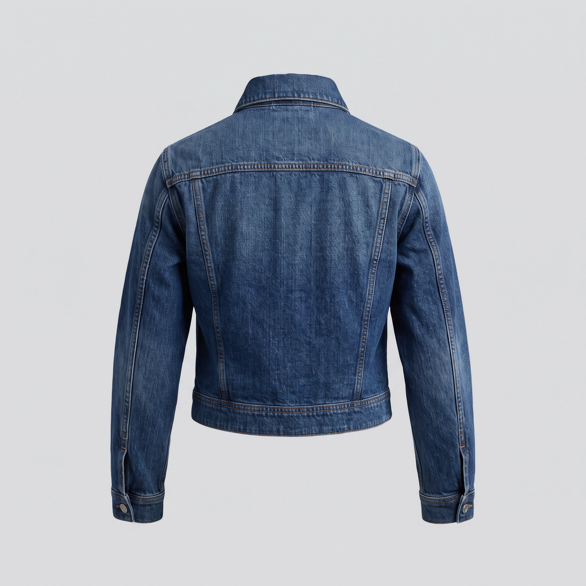 Veste courte en jean, indigo, vue de dos — John x Me