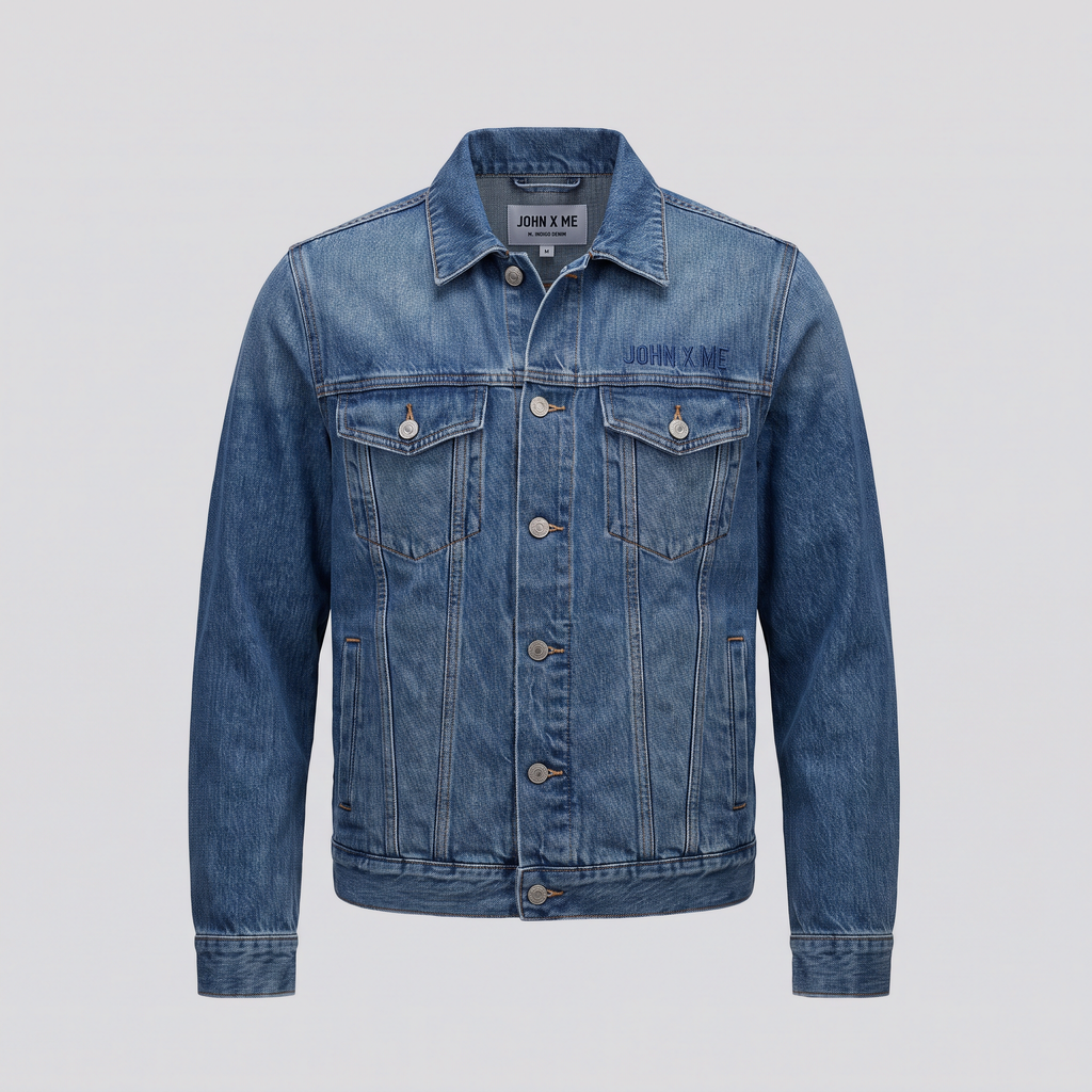 Veste en jean, indigo, vue de face — John x Me