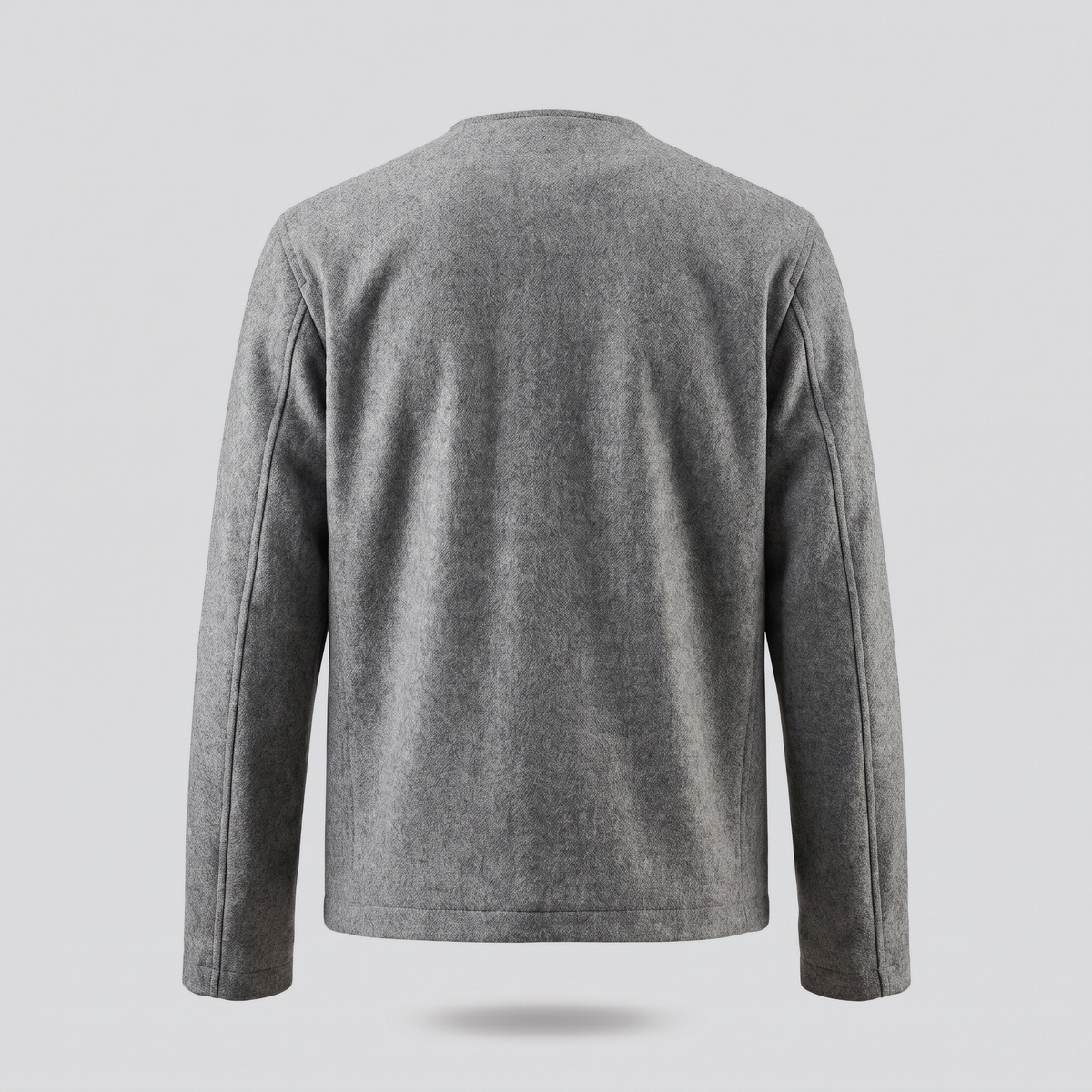 Veste sans col, gris chiné, vue de dos — John x Me